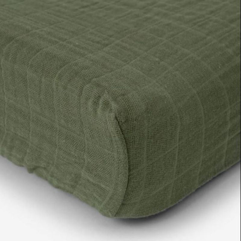 Cotton Muslin Change Pad Cover Fern