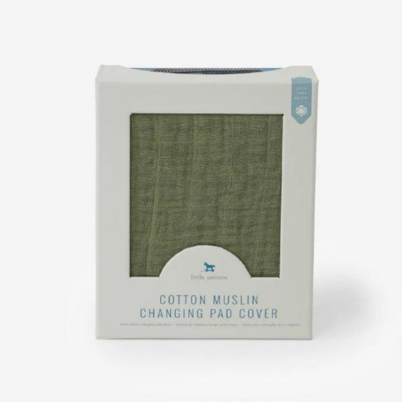 Cotton Muslin Change Pad Cover Fern