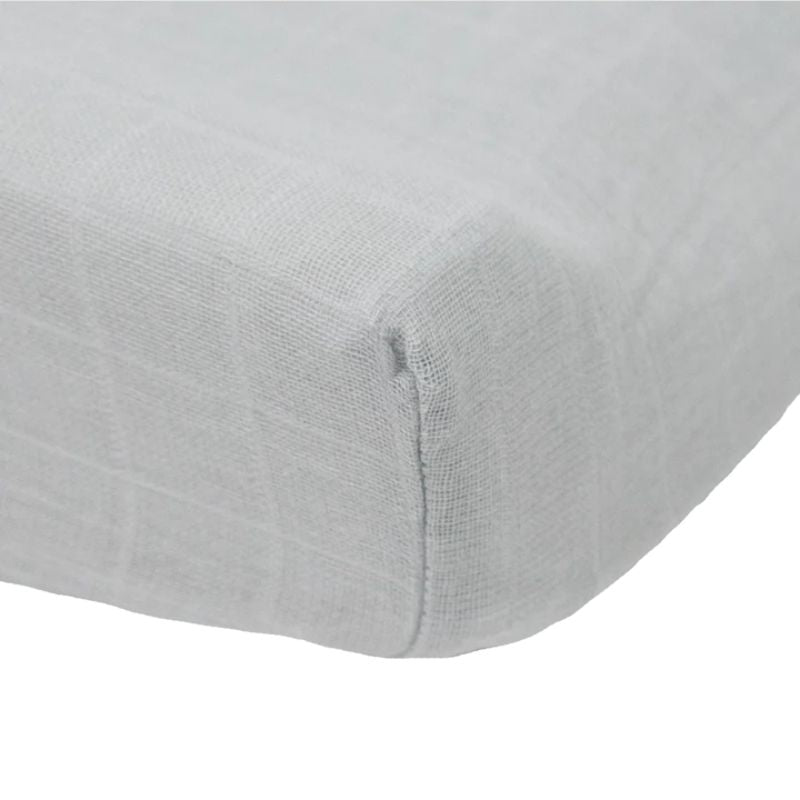 Cotton Muslin Change Pad Cover White Sage