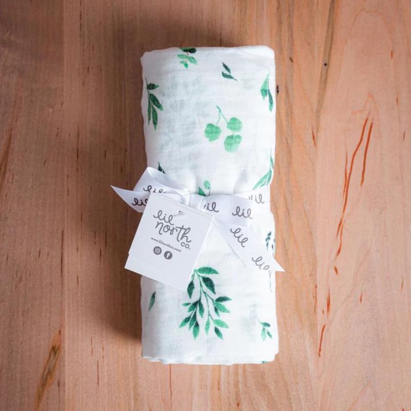Muslin Single Swaddle Watercolour Foliage