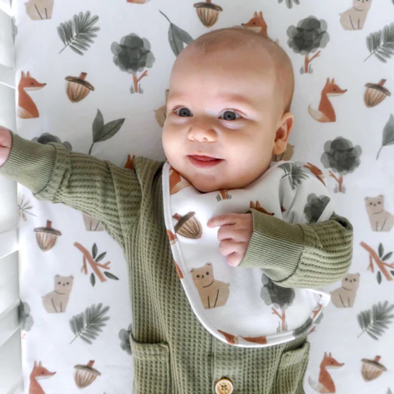 Fitted Cotton Crib Sheet Forest Retreat