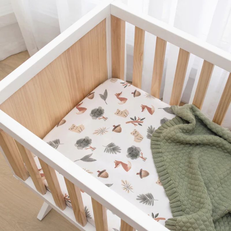 Fitted Cotton Crib Sheet Forest Retreat