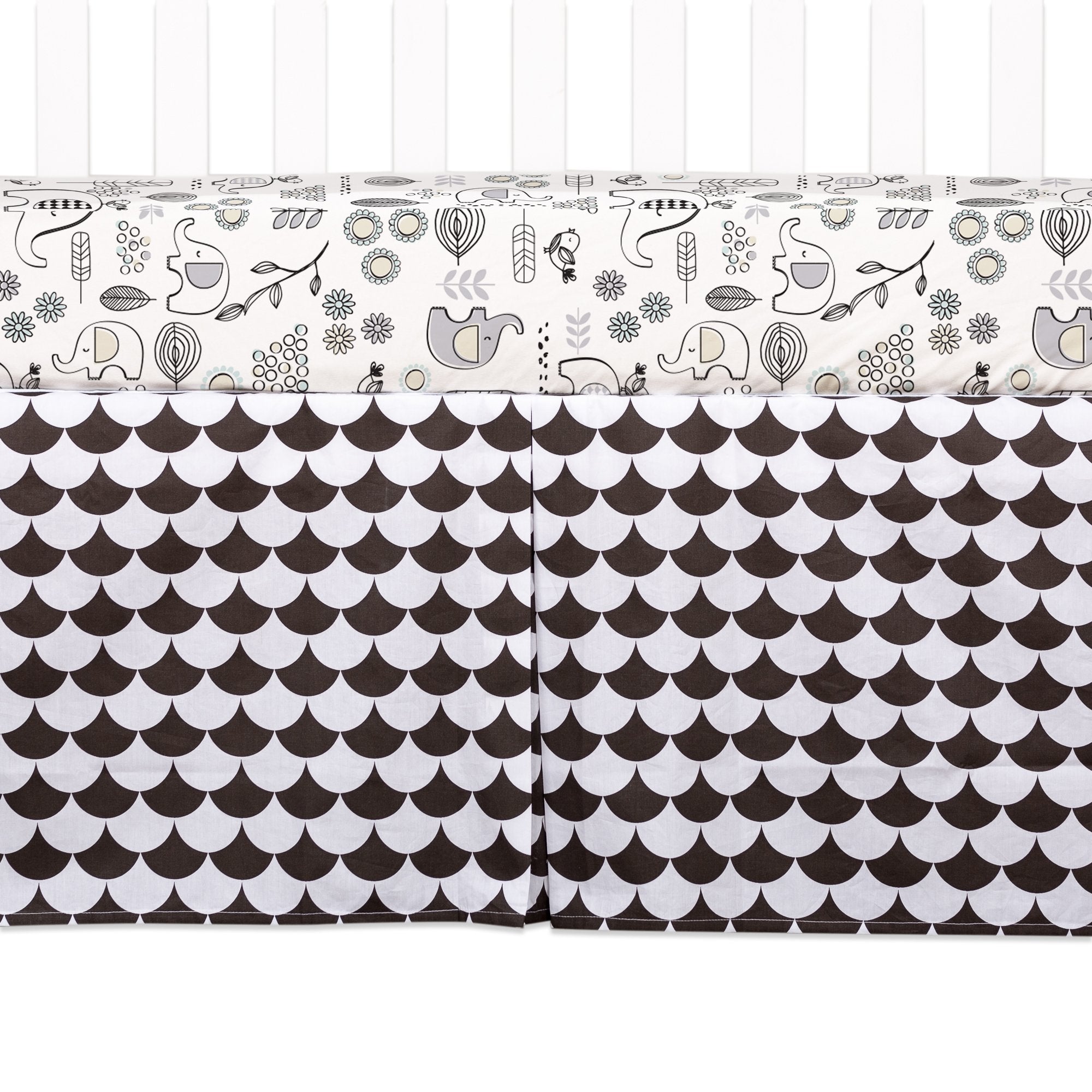 Bed Skirt  Black Scallop