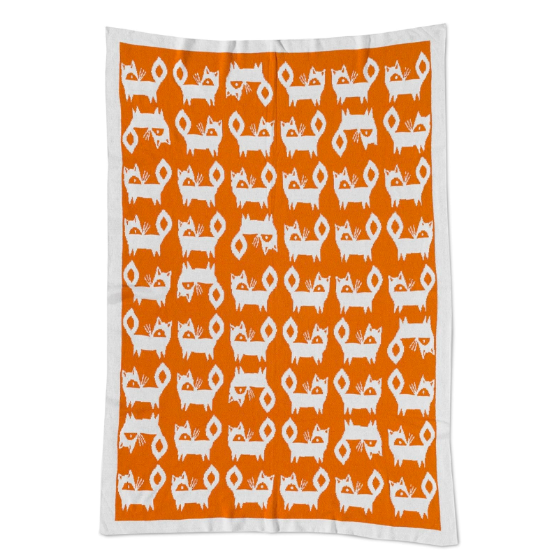 Knit Jacquard Blanket - Fox