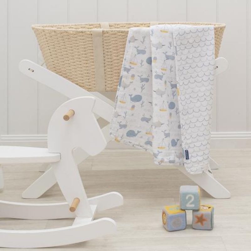 Muslin Stroller Blankets Whale of a Time