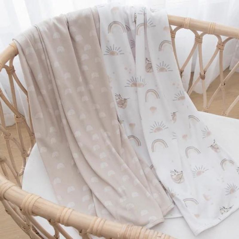 2 Pack Jersey Swaddle Rainbow Sloth