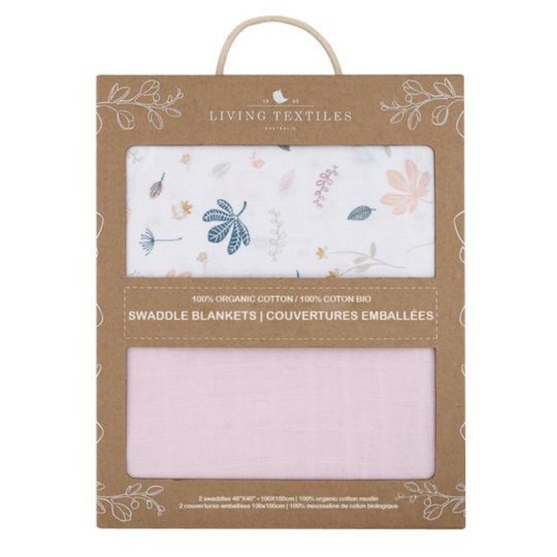Organic Muslin Swaddle - 2 Pack Botanical