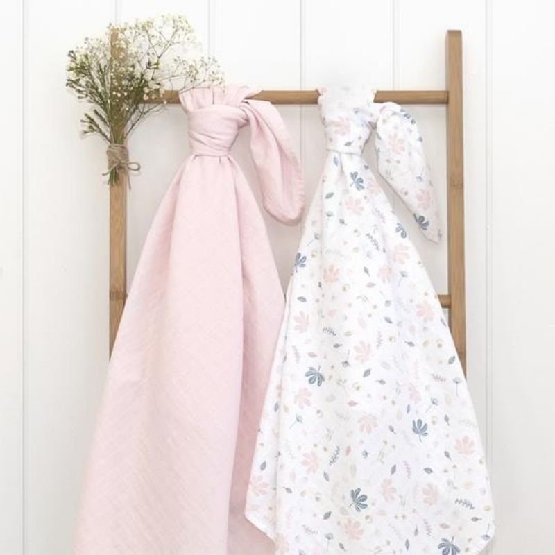 Organic Muslin Swaddle - 2 Pack Botanical