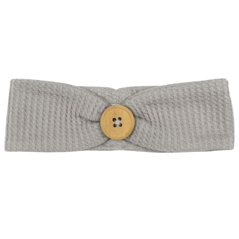 Pique Button Headband - 0-12 Months