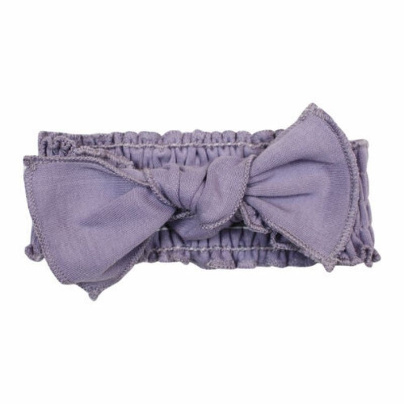 Organic Smocked Tie Headband Amethyst