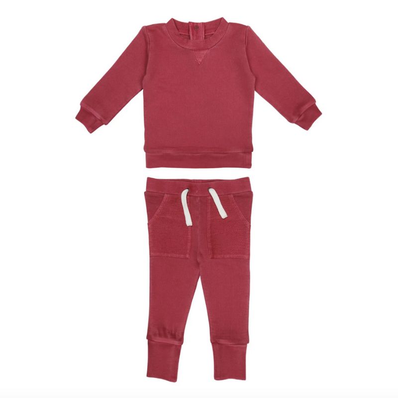 French Terry Sweatshirt & Jogger Set Appleberry