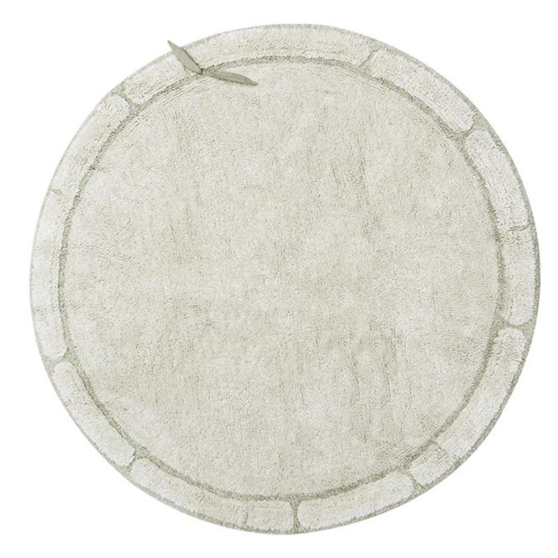 Washable Round Bamboo Leaf Rug