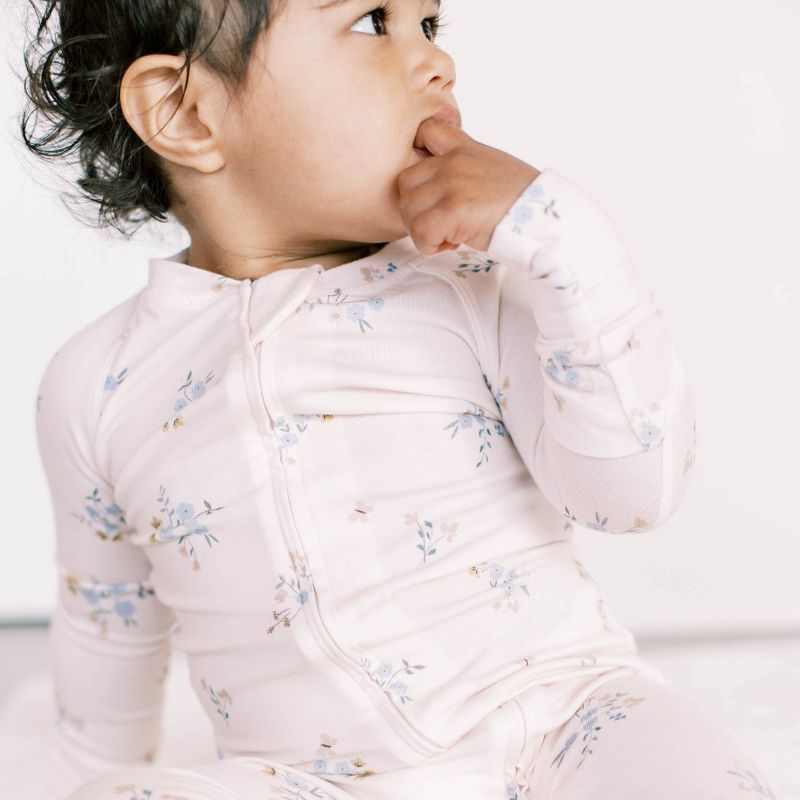 Long Sleeve Sleepers in Tencel Ditsy Floral