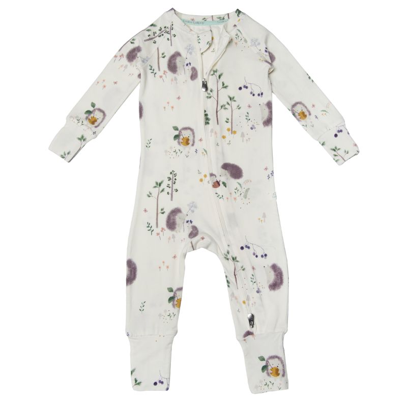 Long Sleeve Sleepers in Tencel Hedgehogs