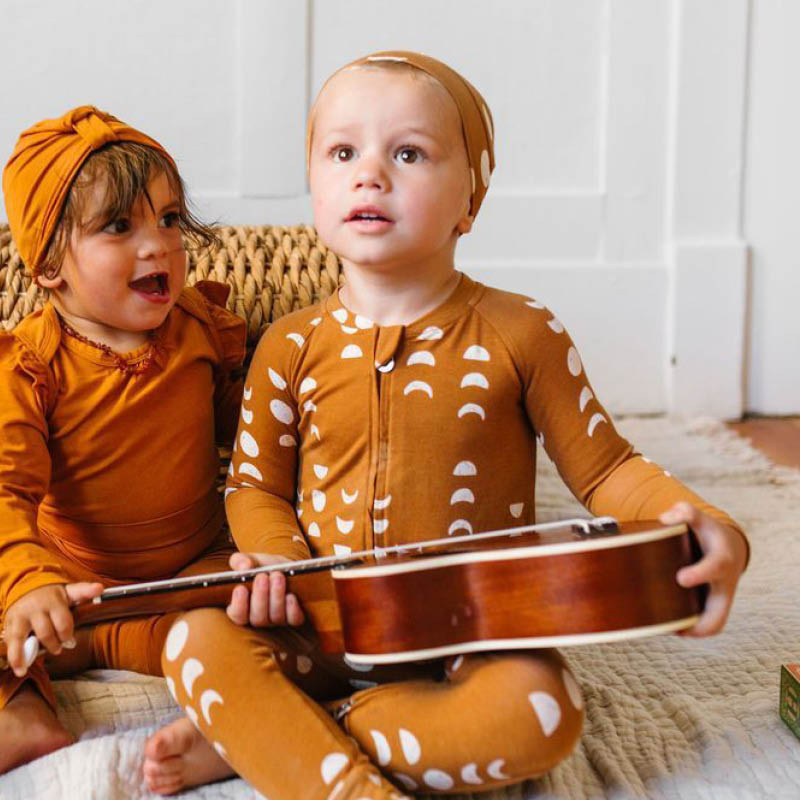 Long Sleeve Sleepers in Tencel Moon