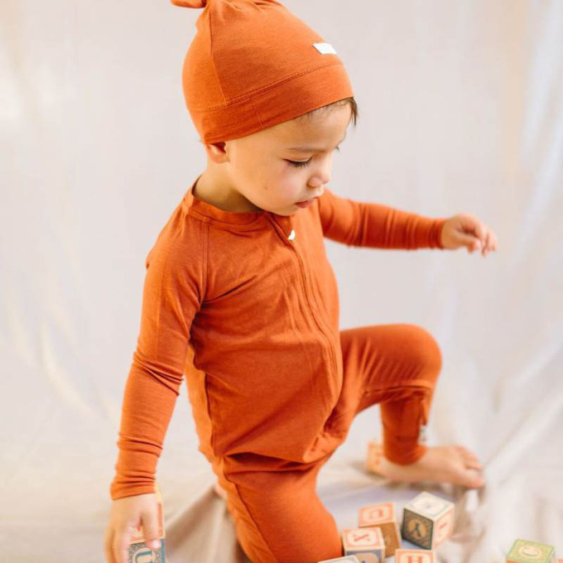 Long Sleeve Sleepers in Tencel Umbra