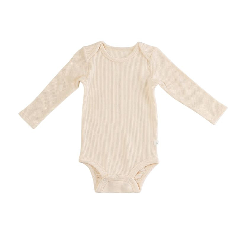 Waffle Long Sleeve Bodysuits Coconut Milk