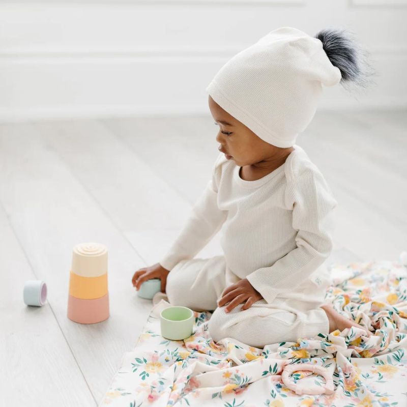 Waffle Pom Pom Hat