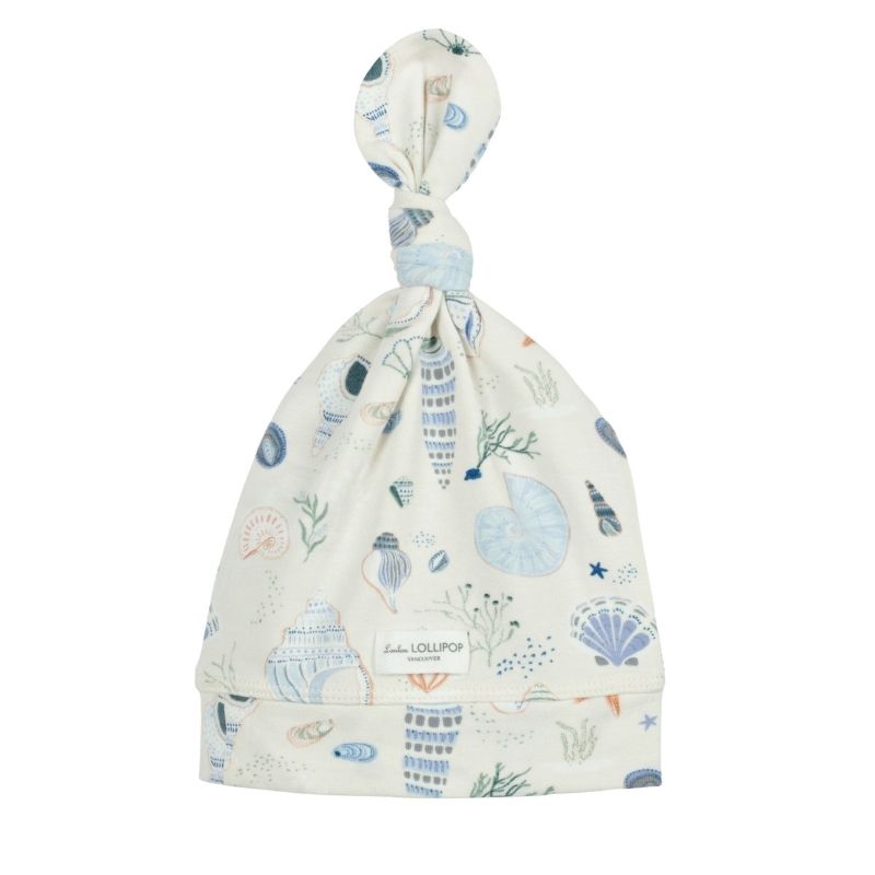 Top Knot Beanie Seashells