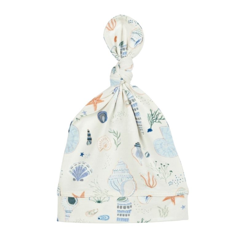 Top Knot Beanie Seashells