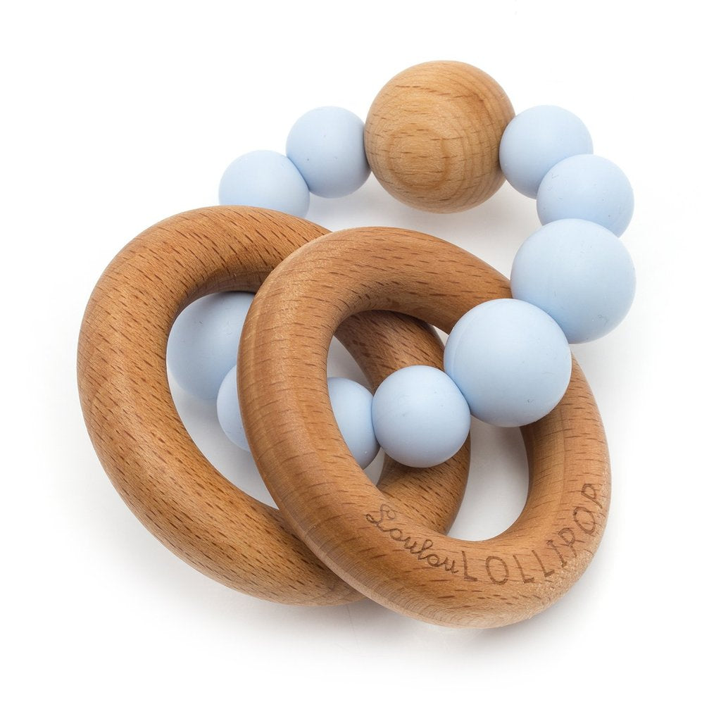 Wood and Silicone Rattle Teether
