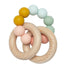 Wood and Silicone Rattle Teether Rainbow