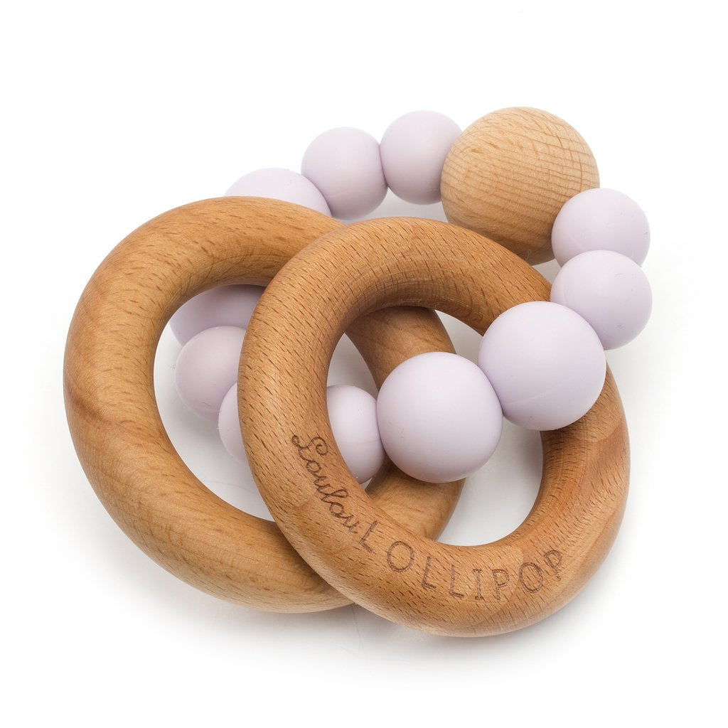 Wood and Silicone Rattle Teether