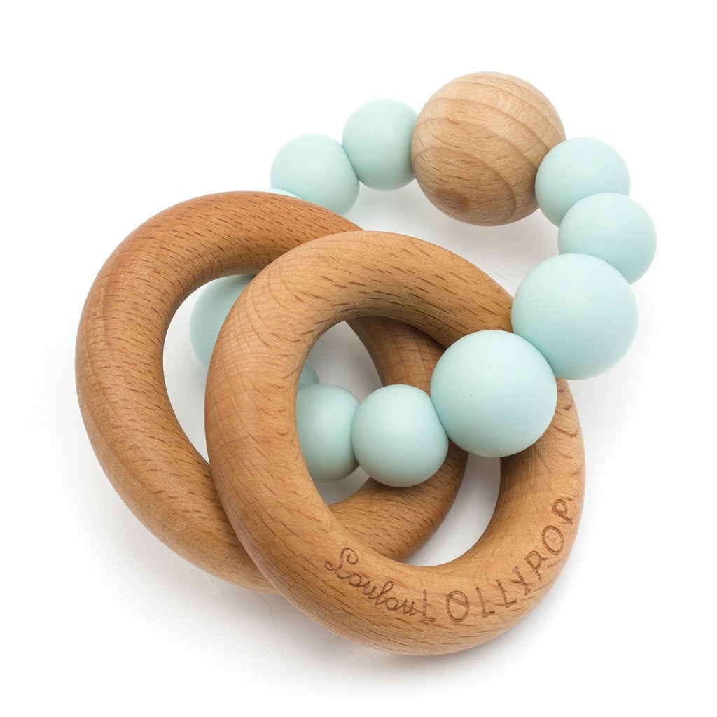 Wood and Silicone Rattle Teether