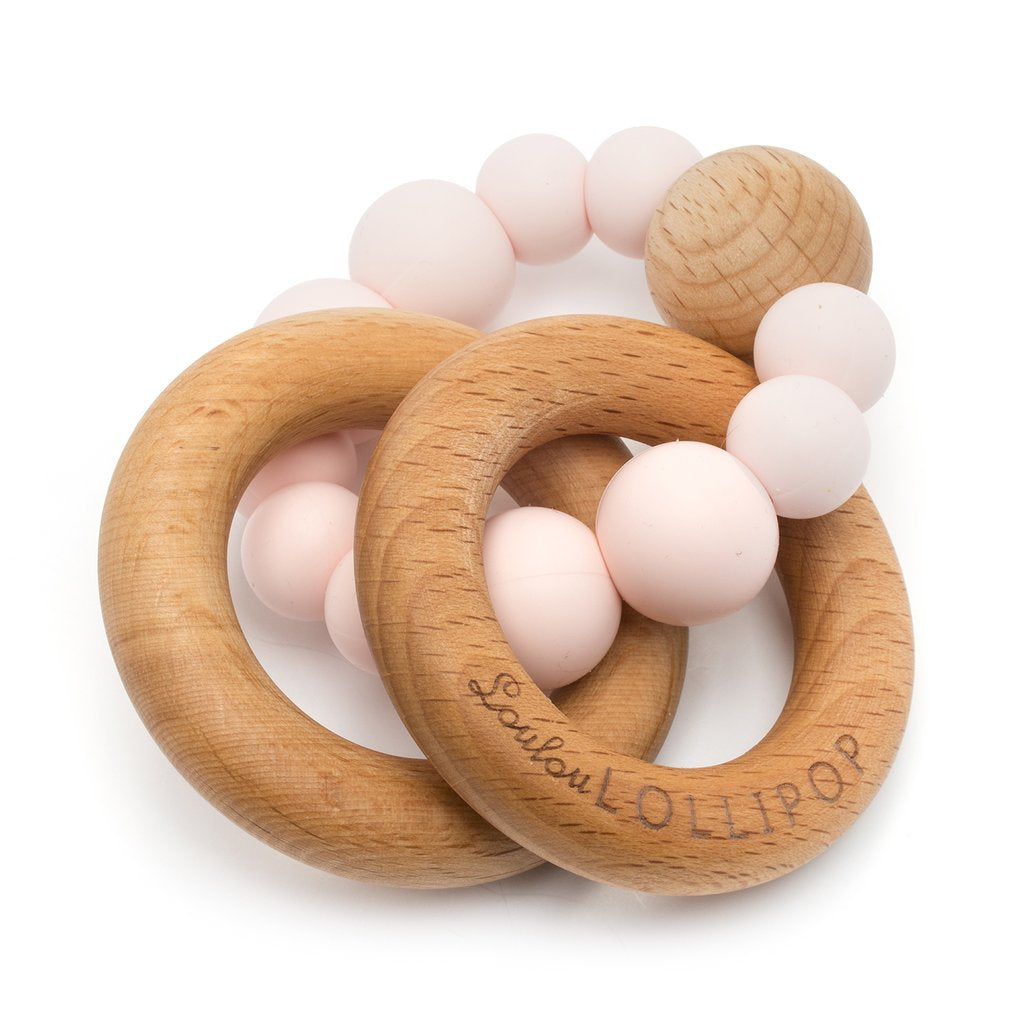 Wood and Silicone Rattle Teether