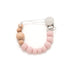 Wood + Silicone Pacifier Clip Pink