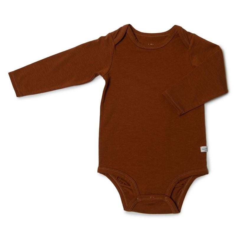 Long Sleeve Bodysuits in Tencel Caramel
