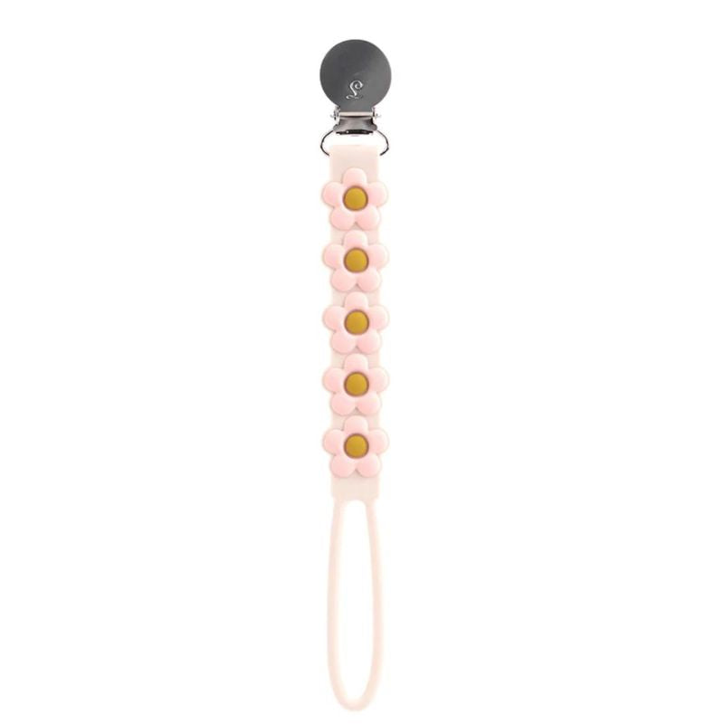 Silicone Pacifier Clip Daisy Cream