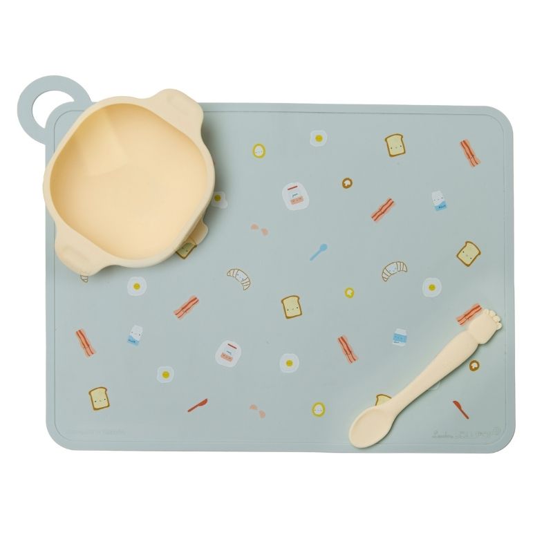 Silicone Placemats Breakfast Blue