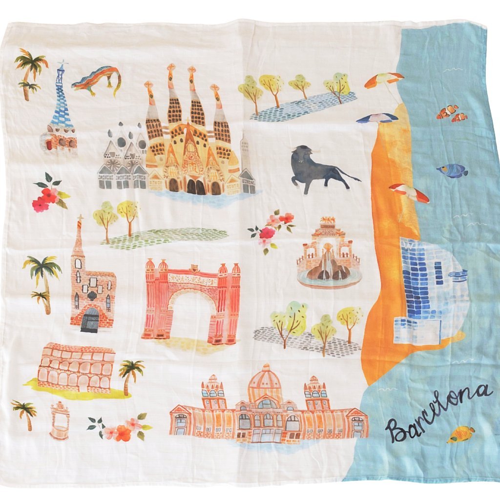 Luxe Muslin Swaddle - World Cities