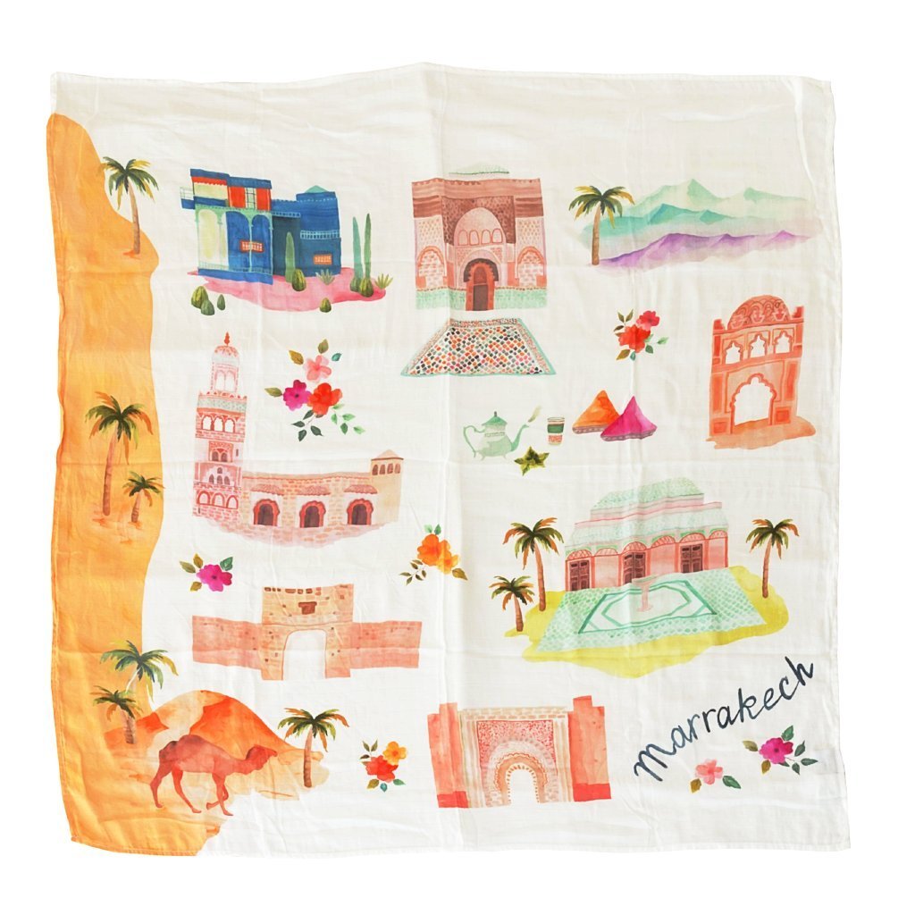 Luxe Muslin Swaddle - World Cities