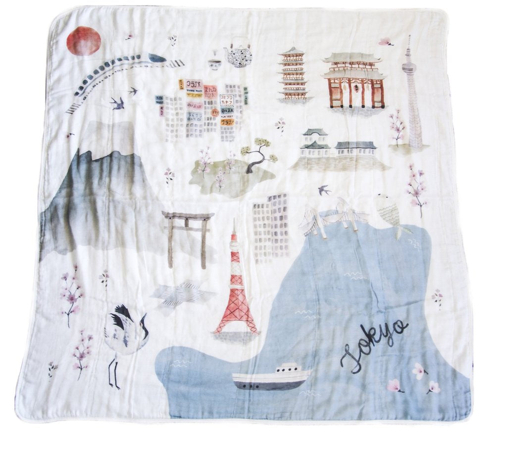 Luxe Muslin Swaddle - World Cities