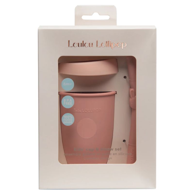 Born To Be Wild - Kids Cup With Straw Blush Pink Bunny