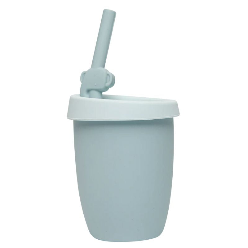 Born To Be Wild - Kids Cup With Straw Blue Elephant