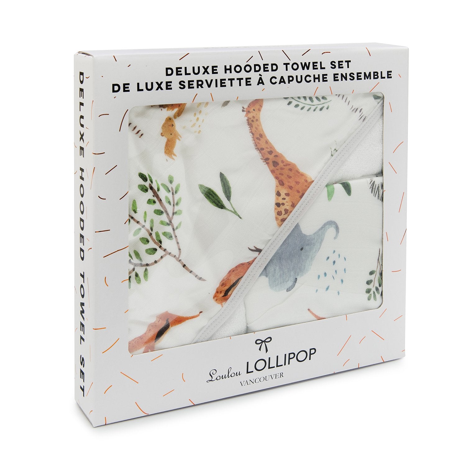 Hooded Towel + Wash Cloth Sets Safari