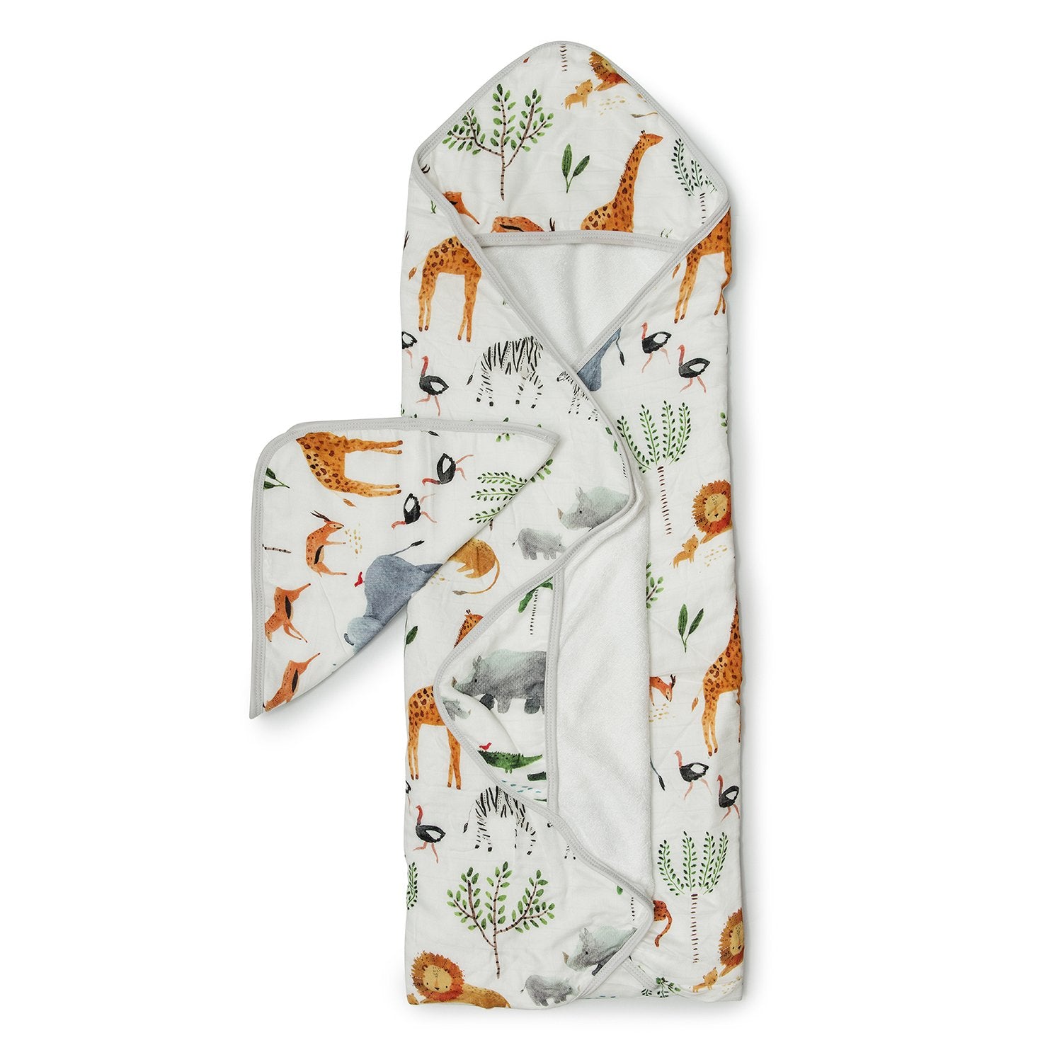 Hooded Towel + Wash Cloth Sets Safari