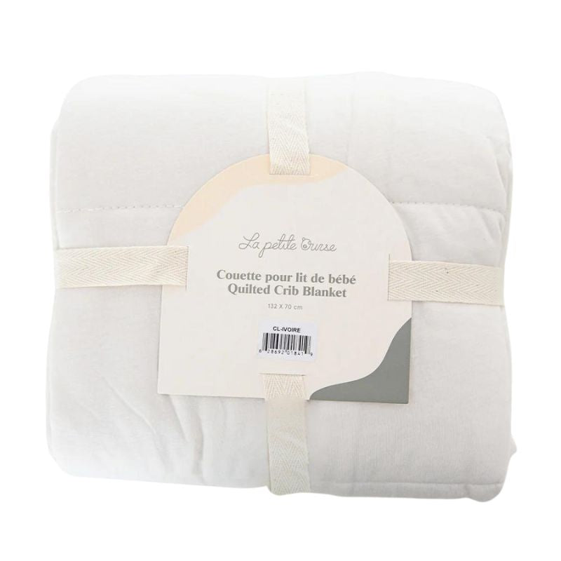 La Petite Ourse Cotton Quilted Crib Blanket Ivory