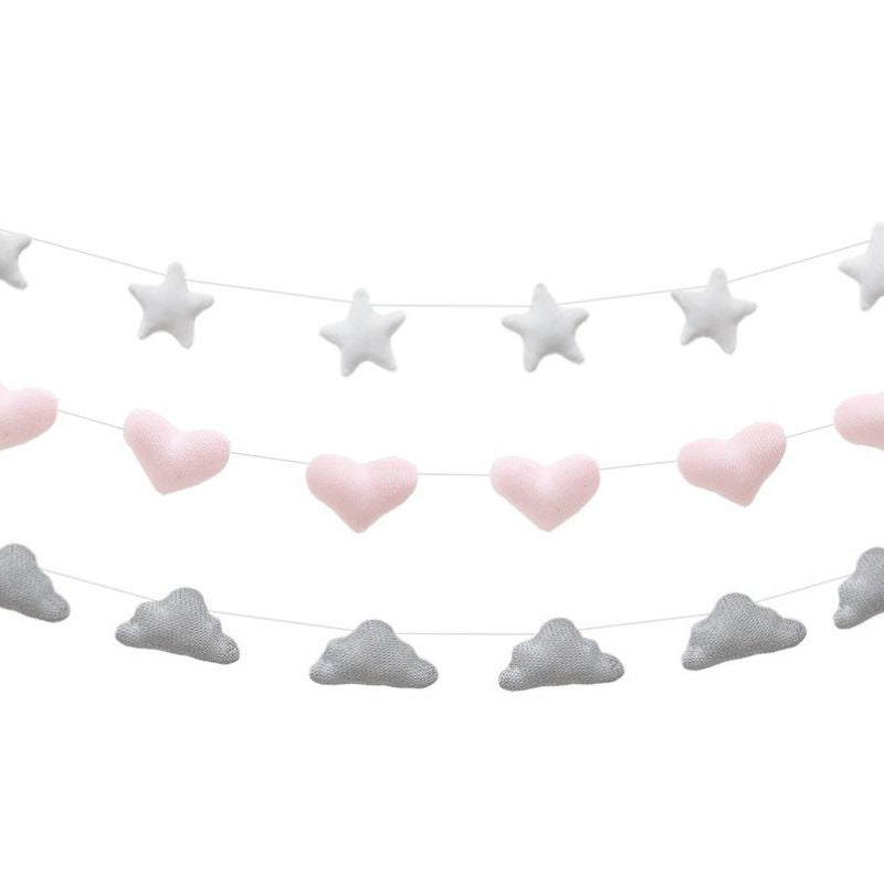 Knitted Garland Grey Clouds