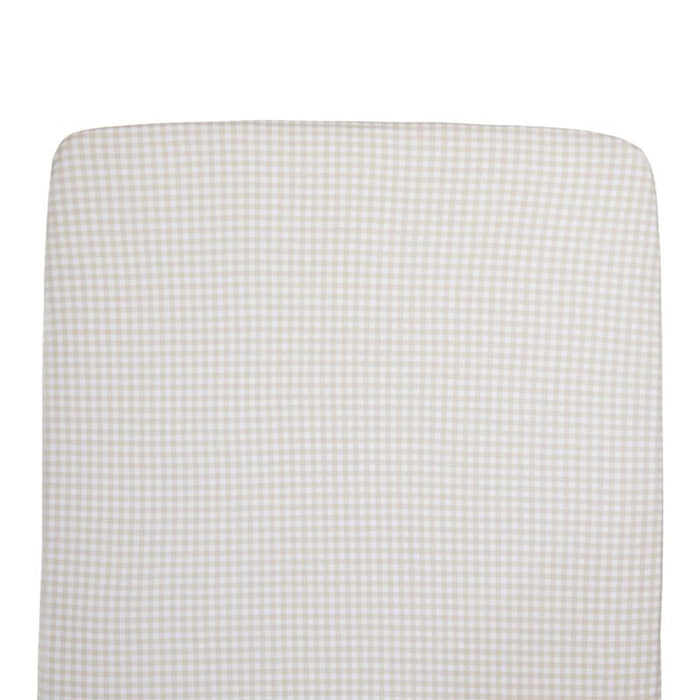 Cotton Jersey Fitted Crib Sheets (Cream Gingham)