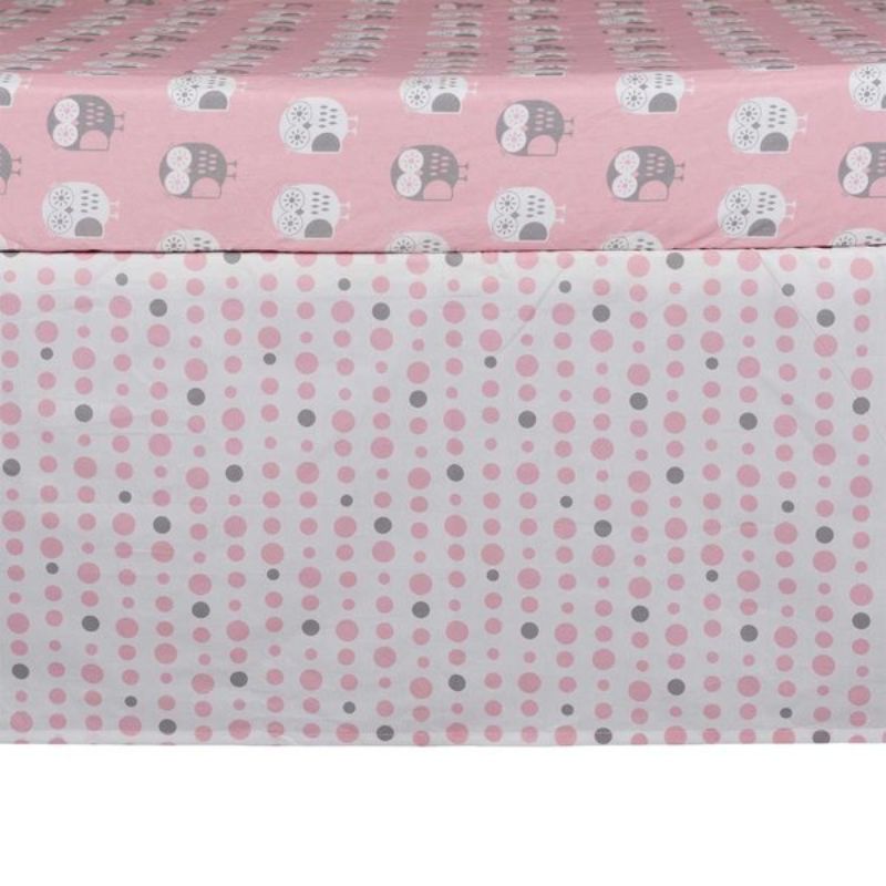 Bed Skirt  Pink Dots
