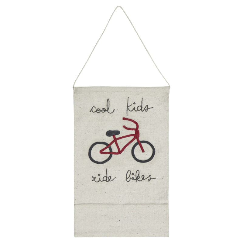 Cool Kids Ride Bikes Wall Pocket Hanger