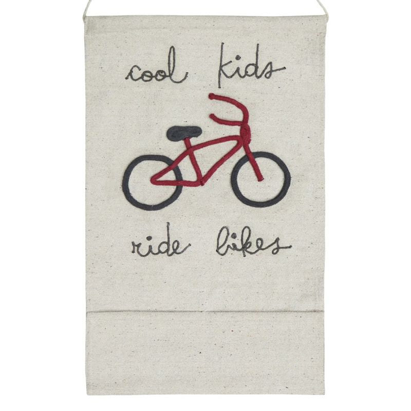 Cool Kids Ride Bikes Wall Pocket Hanger