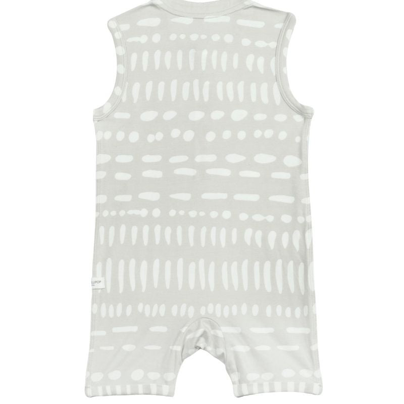 Short Romper Grey Mudcloth