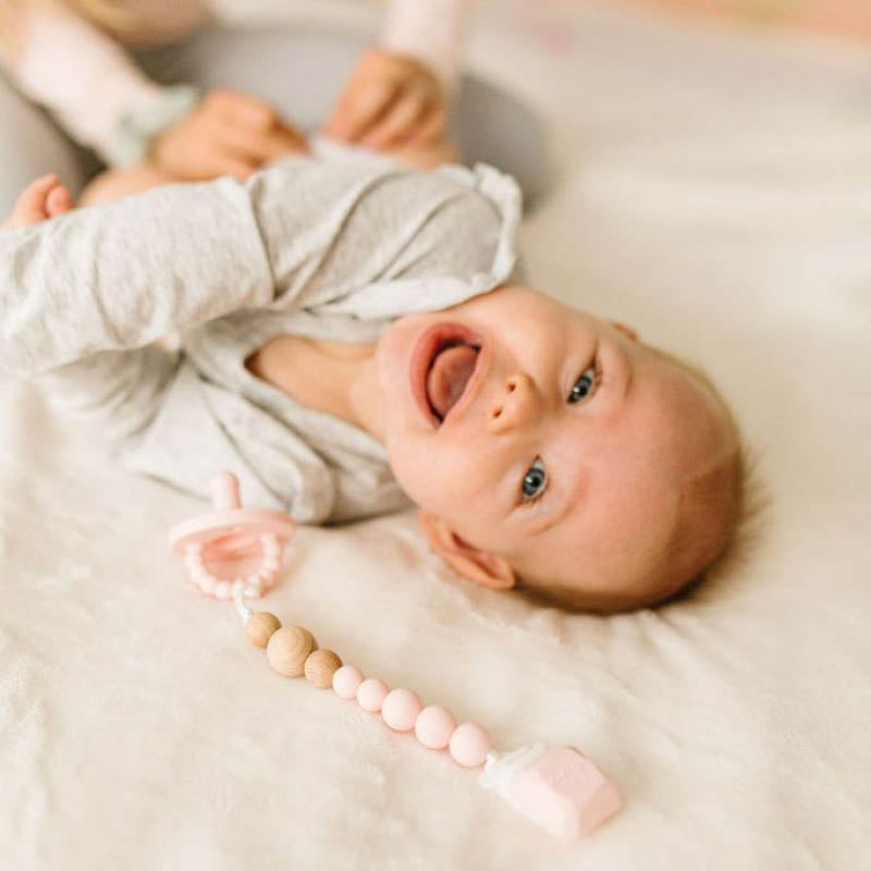 Colour Pop Silicone & Wood Pacifier Clips