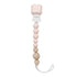 Colour Pop Silicone & Wood Pacifier Clips Pink Quartz