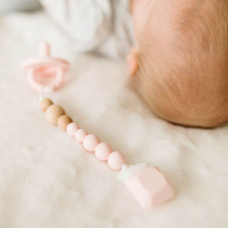 Colour Pop Silicone & Wood Pacifier Clips